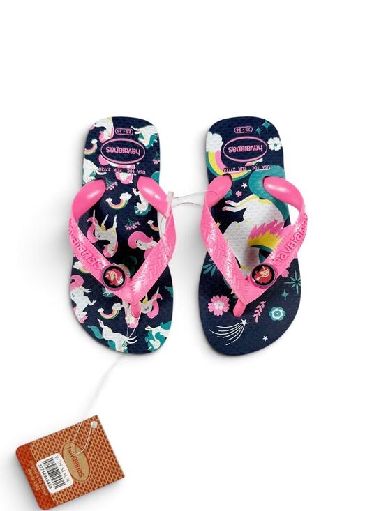 Havaianas Other - NEW Havaianas Kids Unicorn Rainbow Navy Blue Pink Flip Flops Size 10 toddler